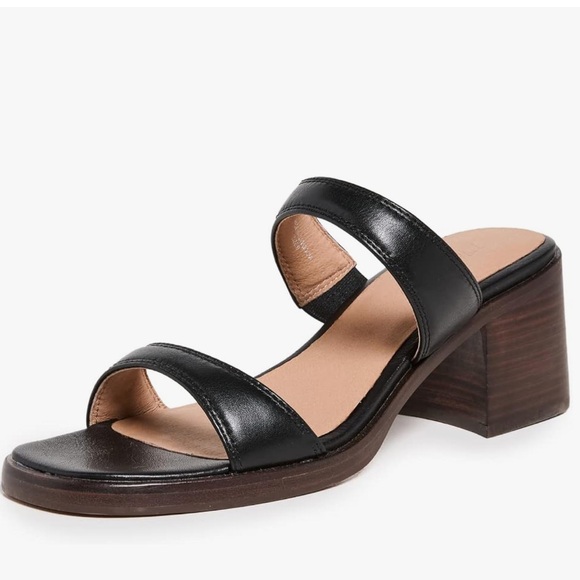 Madewell Sandals Size 9 Black Block Heel Ora - Picture 1 of 7